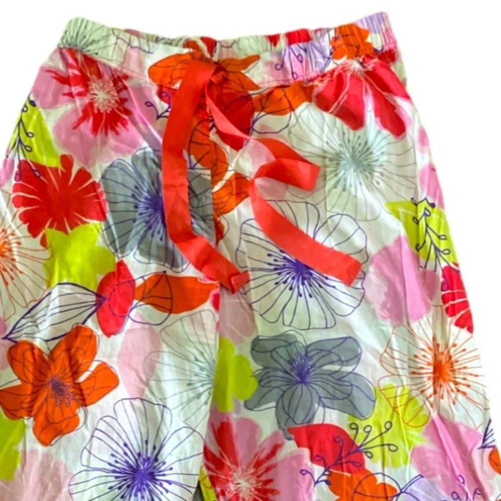 Cacique Cotton Pajama Pants - 14/16 white , orange pink , all cotton